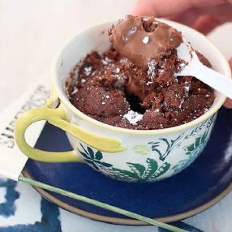 Chocolate Molten Lava Cake in Microwave