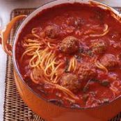 Mini Meatball and Broken Spaghetti Tomato Stoup