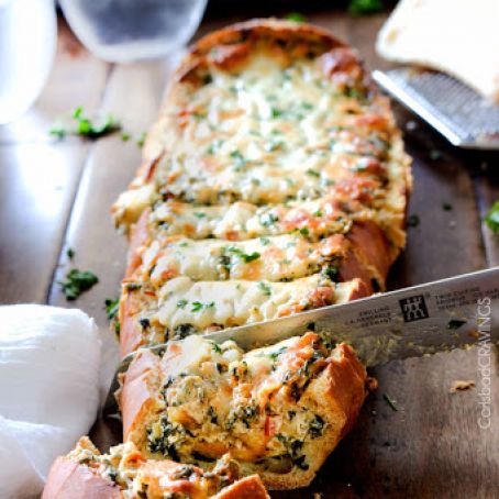 Spinach Dip Stuffed French Bread