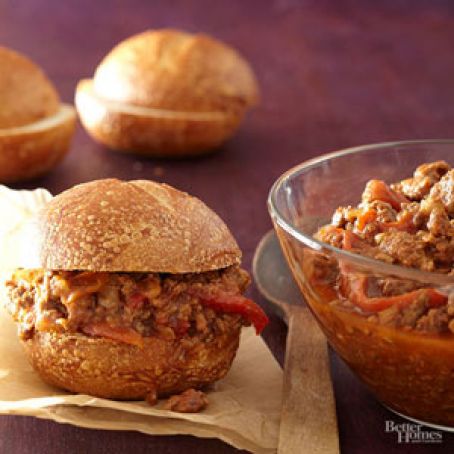 Porter and Roasted Red Pepper Sloppy Joes