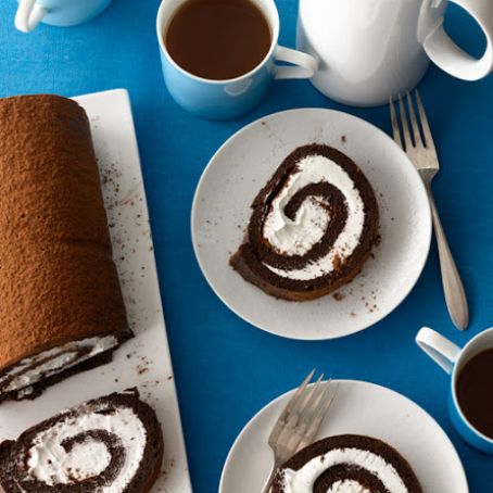Cream-Filled Chocolate Cake Roll