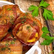 Bacon Wrapped Cheese Stuffed Meatballs