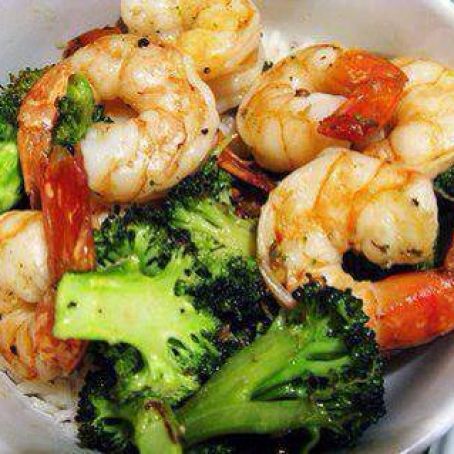Roasted Shrimp and Brocolli