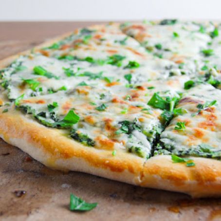 Roasted Garlic & Spinach White Pizza