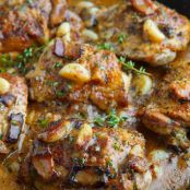 Rustic Roasted Garlic Chicken with Asiago Gravy