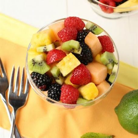 Fruit Salad with Lime Mint Dressing