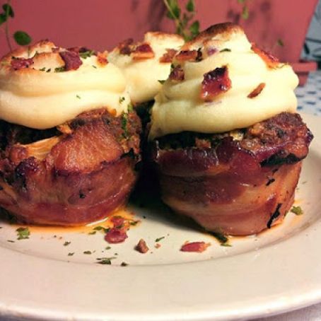 Bacon Wrapped Meatloaf Cupcakes