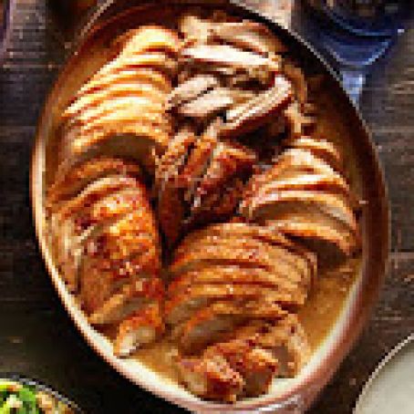 Brined Dijon Turkey with Pan Gravy