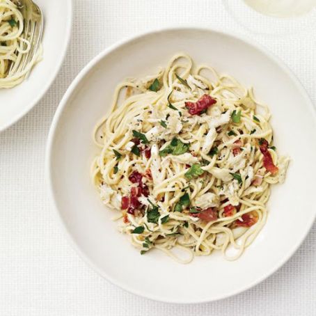 Angel-Hair Pasta with Crab and Country Ham