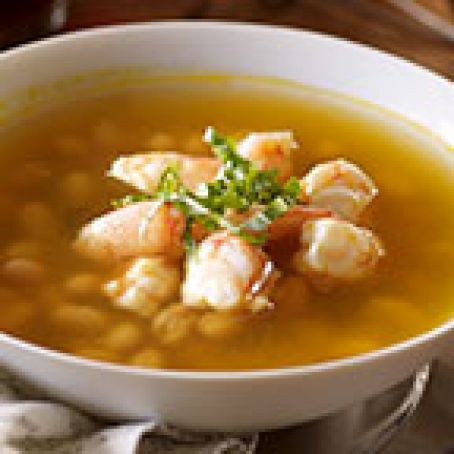 Soup: White Bean, Shrimp, and Basil Soup