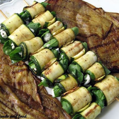 Grilled Zucchini Roll-ups With Herbs and Cheese