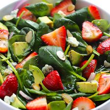 Strawberry Avocado Spinach Salad with Poppy Seed Dressing