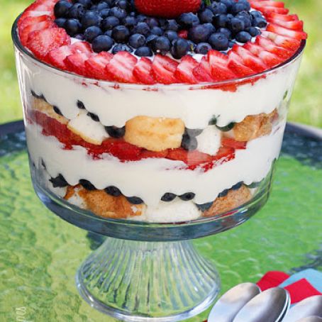 Red, White, & Blueberry Trifle