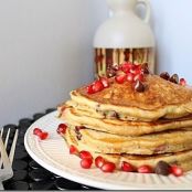Pomegranate chocolate chip pancakes by Running to the Kitchen | Feastie