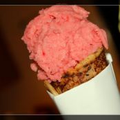 Vegan Strawberry Ice Cream and Waffle Cone