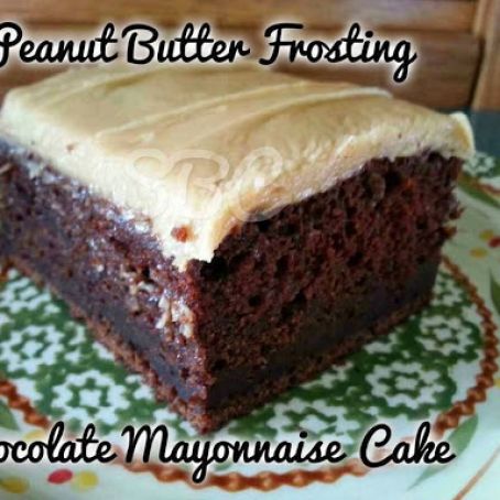 CHOCOLATE MAYO CAKE WITH PEANUT BUTTER FROSTING heart emoticon