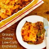 Ground Turkey Low-Carb Enchilada Casserole with Red and Green Chiles (Gluten-Free)