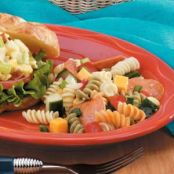 Tri-Color Rotini Pasta Salad with Pepperoni