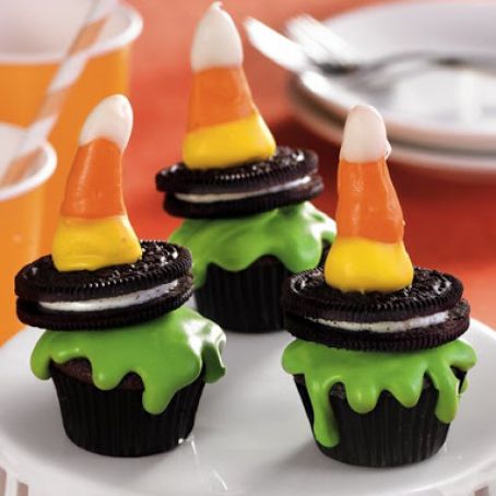 Melted Wicked Witch Cupcakes