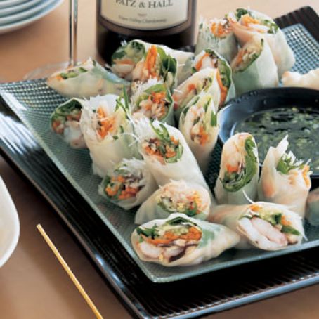 Shrimp Rice-Paper Rolls with Vietnamese Dipping Sauce