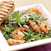 Roasted Rosemary Shrimp with Arugula & White Bean Salad