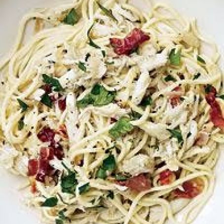 Angel-Hair Pasta with Crab and Country Ham