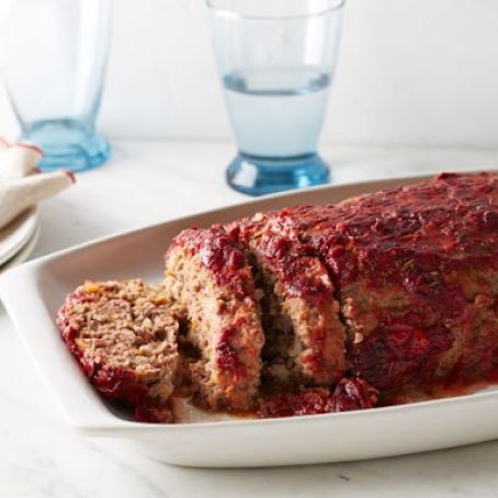 Turkey & Beef Meatloaf with Cranberry Glaze