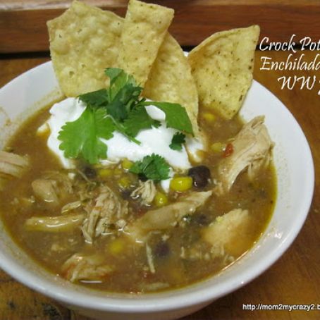 Crock Pot Chicken Enchilada Soup (WW 7pts)