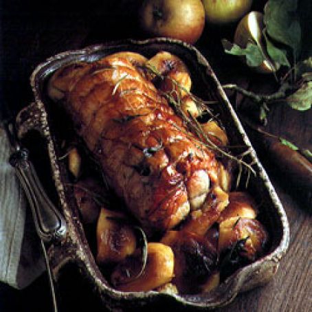 Pork Loin with Apples, Cider, and Calvados