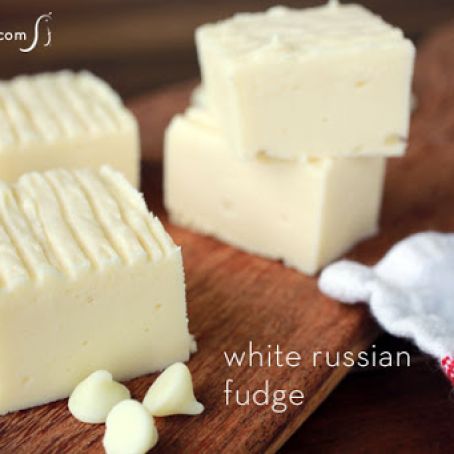 White Russian fudge made with Kahlua