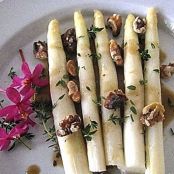 White Asparagus With Black Garlic Vinaigrette