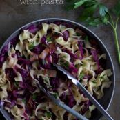 sautéed purple cabbage with pasta