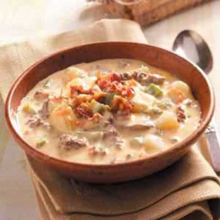 Cheeseburger in Paradise Soup 