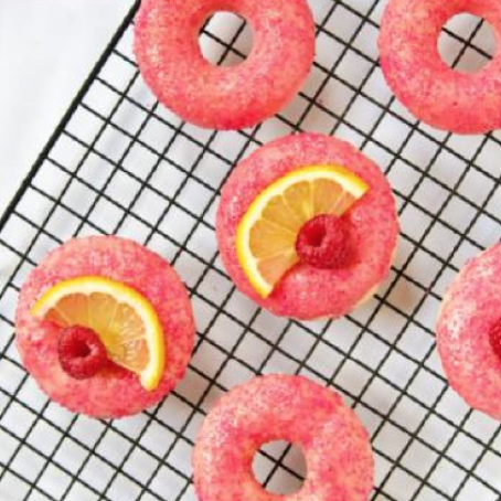 Baked Raspberry Lemon Donuts