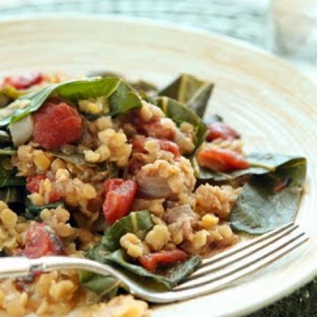 Collards with Lentils, Tomatoes and Indian Spices