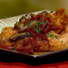 Michael Symon's Turkey Cutlets with Sun-Dried Tomatoes and Shitakes
