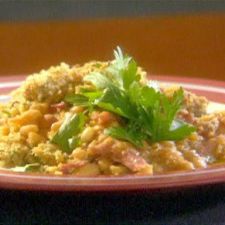 Smoked Turkey and White Bean Casserole with Herbed Crumb Topping