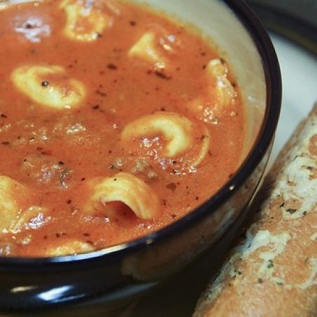 Creamy Tomato, Sausage and Tortellini Soup