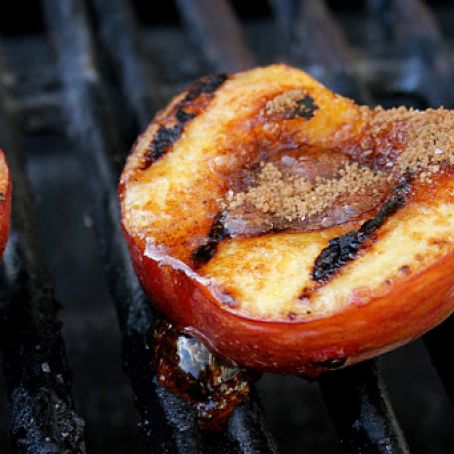 Grilled Peaches with Brown Sugar Balsamic Glaze