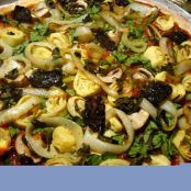 Artichoke, Asparagus, Spinach, Sun-dried Tomato, Mushroom, Onion Pizza