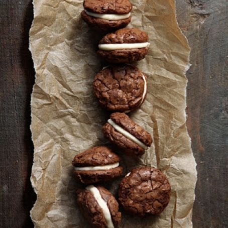 Brownie Cookies with Salted Caramel Creme Filling | Bakers Royale