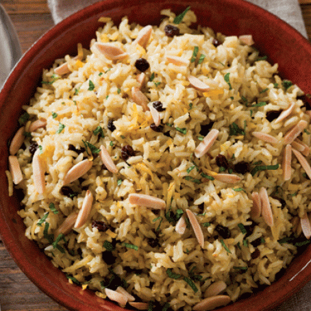 Brown Rice Pilaf with Saffron & Ginger