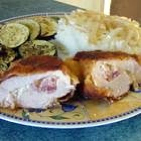 Chicken stuffed with bacon and feta