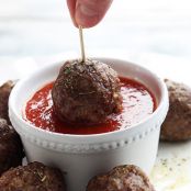 Slow-Cooker Mozzarella Stuffed Meatballs