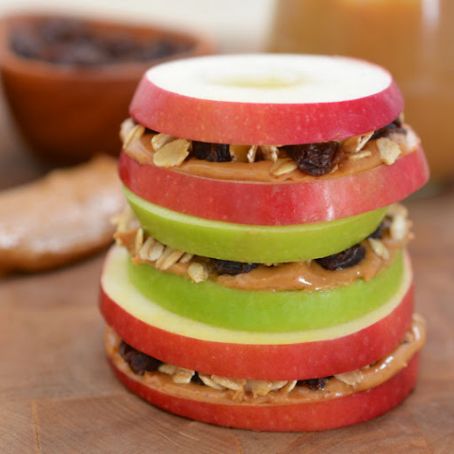 Apple Sandwiches with Granola and Peanut Butter