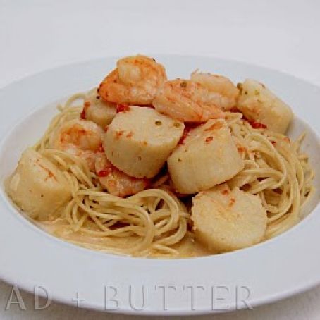 Scallops with Angel-Hair Pasta
