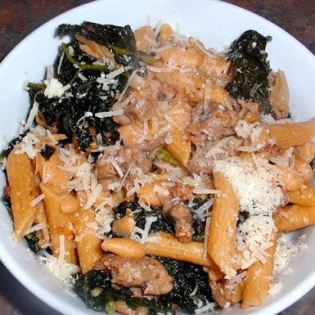Whole Wheat Penne with Sausage, Cannellini, and Kale