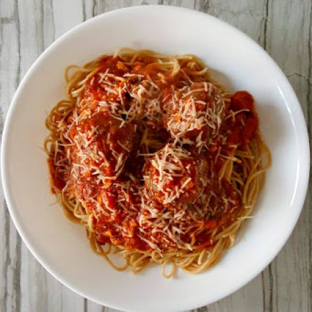 Grilled Meatballs and Spaghetti with Mezzetta Napa Valley Sauce #FallforFlavor #ad