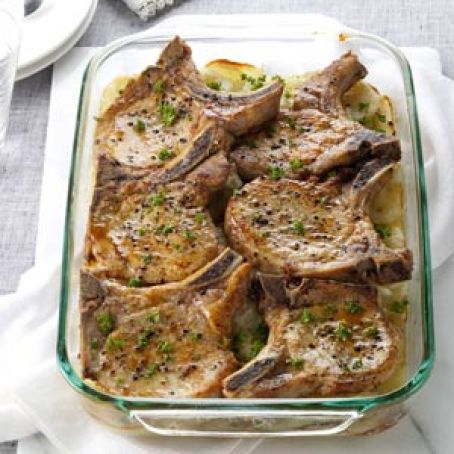 Pork Chops with Scalloped Potatoes Recipe