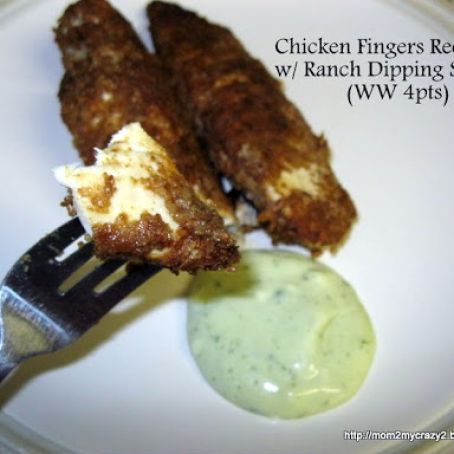 Chicken Fingers Recipe with Ranch Dipping Sauce (WW 4pts)